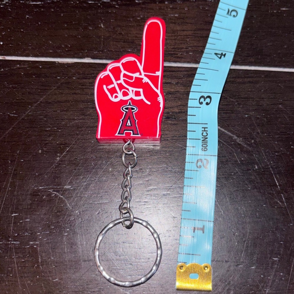 Los Angeles Angels‎ | MLB Red 'Foam' Finger Keychain | Plastic | Number 1 Fan